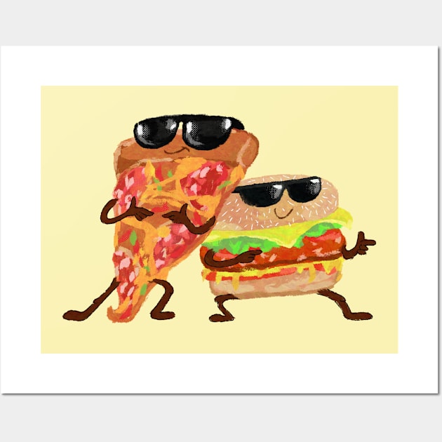 Pizzeman and Burgers Wall Art by Aline Eg